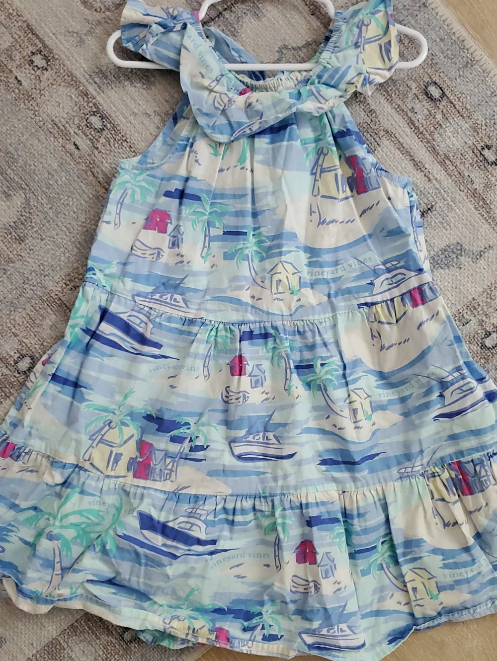 Vineyard Vines X Target Girls Beach Tropical Ruffle Midi Dress SzXS (4/5)